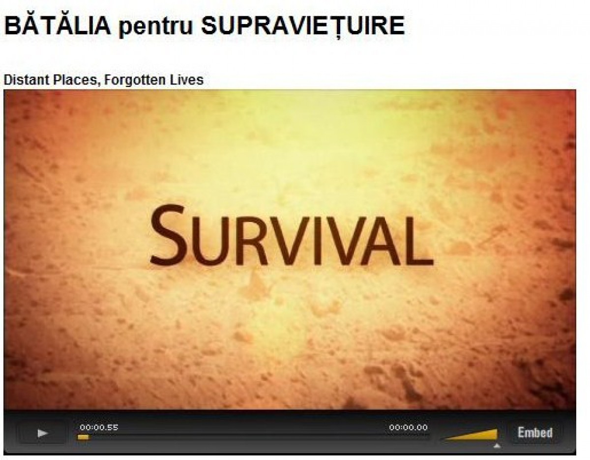 Batalia pentru supravietuire - Pentru misionari