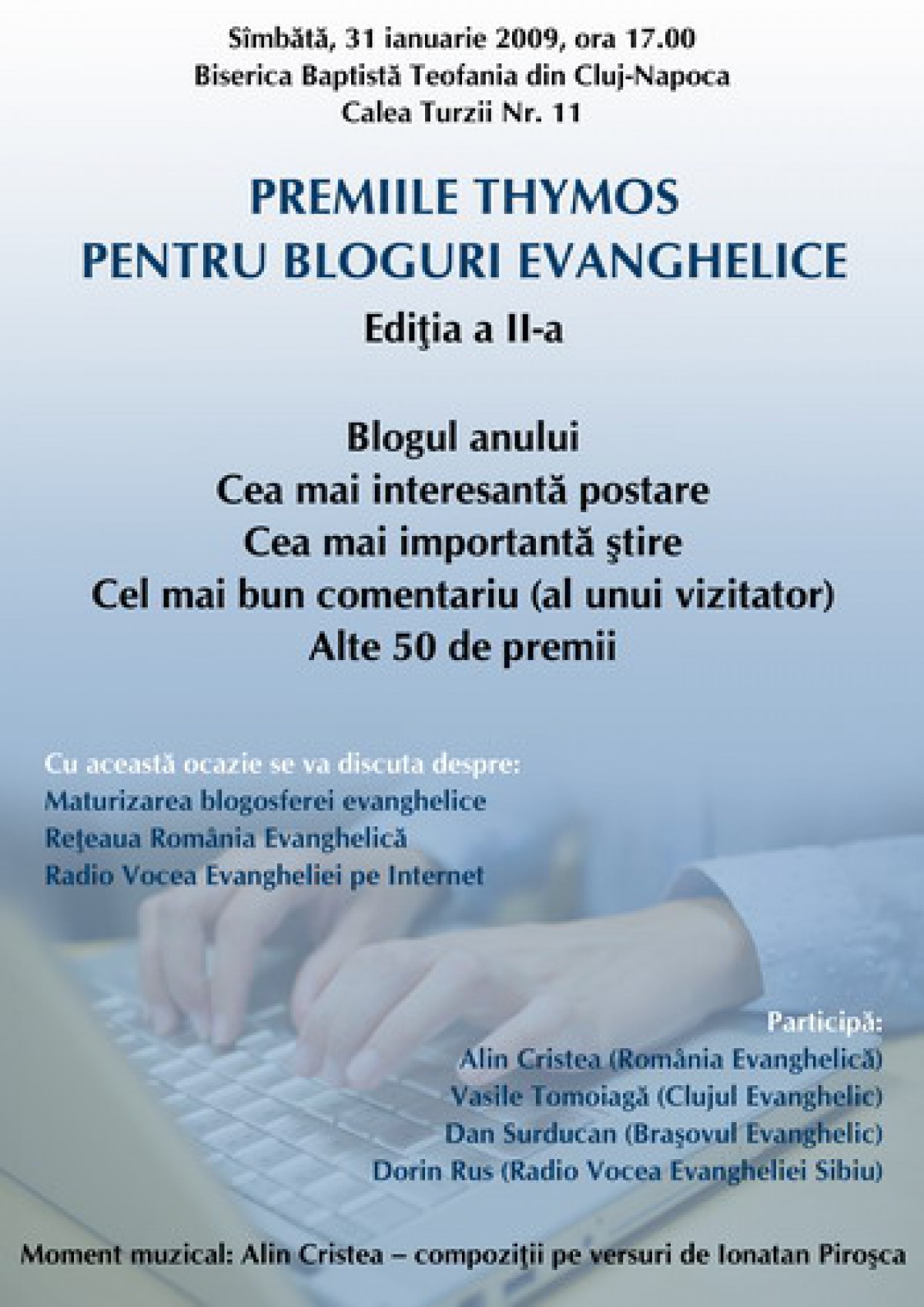 Premiile Thymos pentru bloguri evanghelice, ediţia a II-a