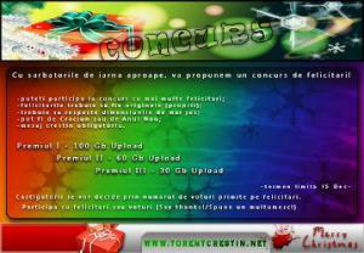 Concurs de felicitari pe torentcrestin.ro