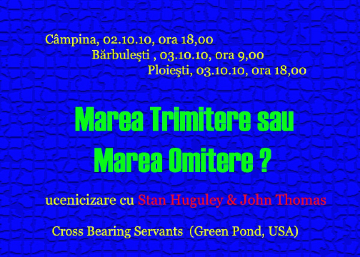 Ucenicizarea sub semnul "Timitere sau omitere?"