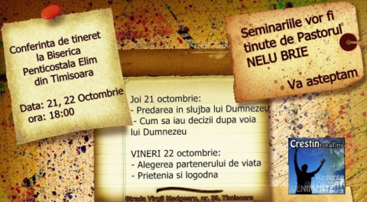 Conferinta de tineret la Biserica Elim - Timisoara