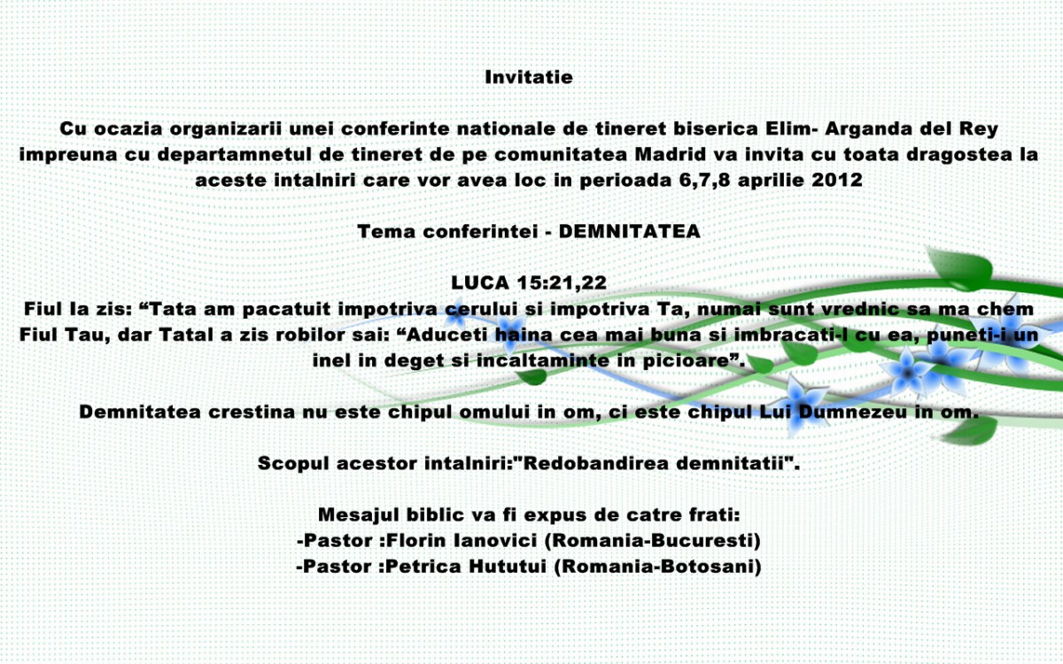 Conferinta 6,7,8 aprilie 2012 Arganda del Rey