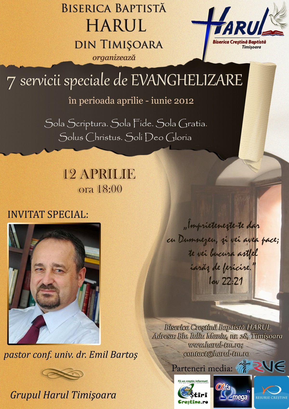 7 sevicii speciale de EVANGHELIZARE în perioada aprilie – iunie, 2012