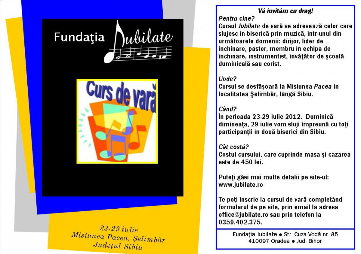 Curs de vara Jubilate