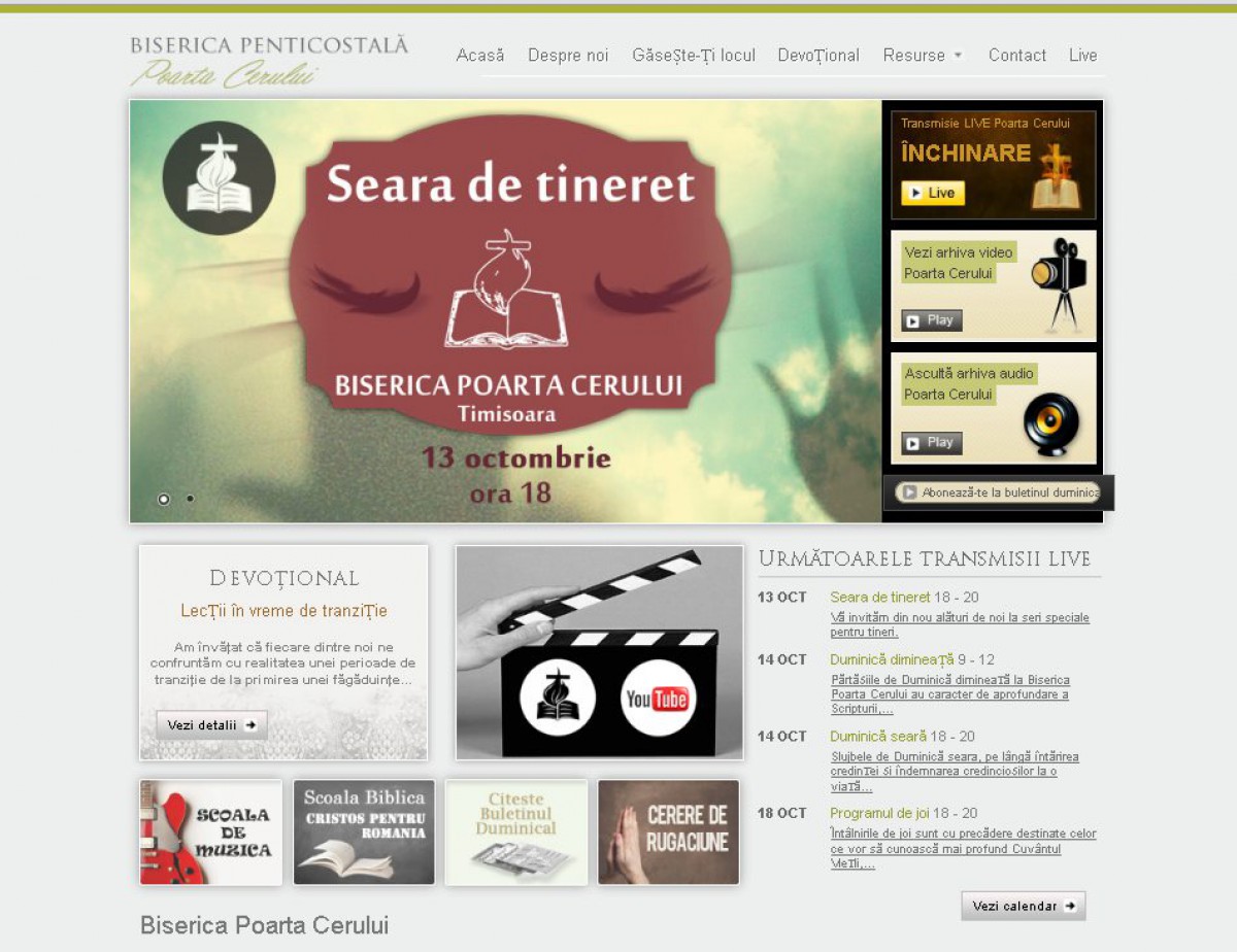 Biserica Penticostala Poarta Cerului are un site nou