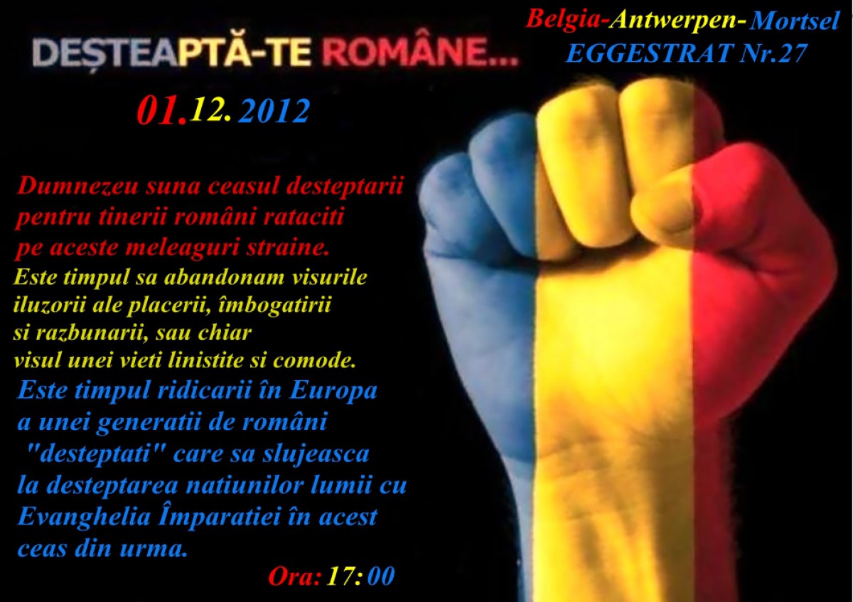 Seara de Tineret cu tema ''Desteaptate Romane'' 01.12.2012 (Belgia-Antwerpen)