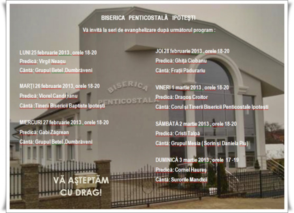 Evanghelizare la Biserica Penticostala din Ipotesti, Suceava