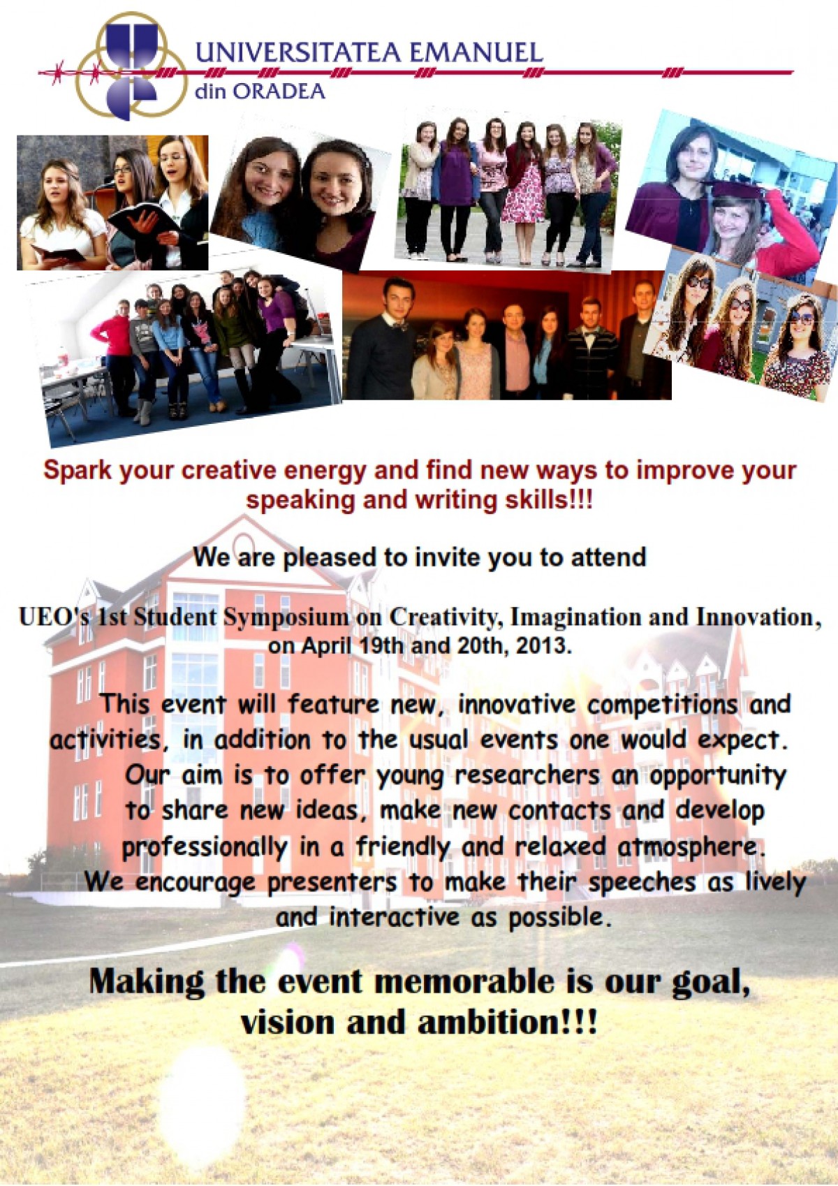 UEO's 1st Student Symposium on Creativity, Imagination and Innovation