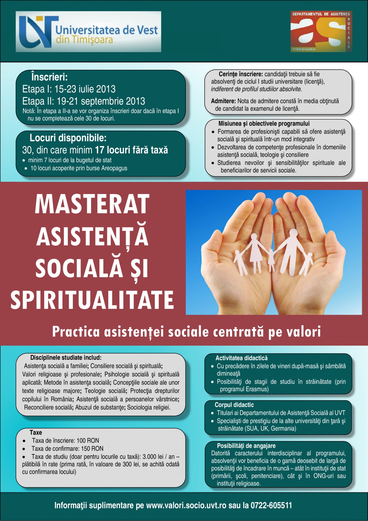 Master in Teologie - Asistenta sociala, Timisoara