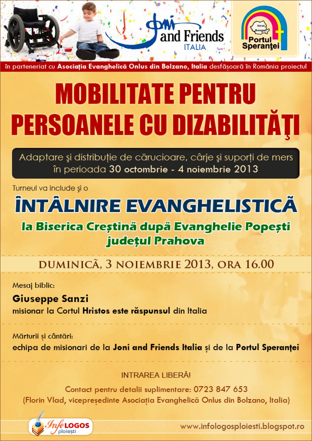 Intalnire evanghelistica cu misionarii "Joni and Friends Italia" la Popesti, Prahova