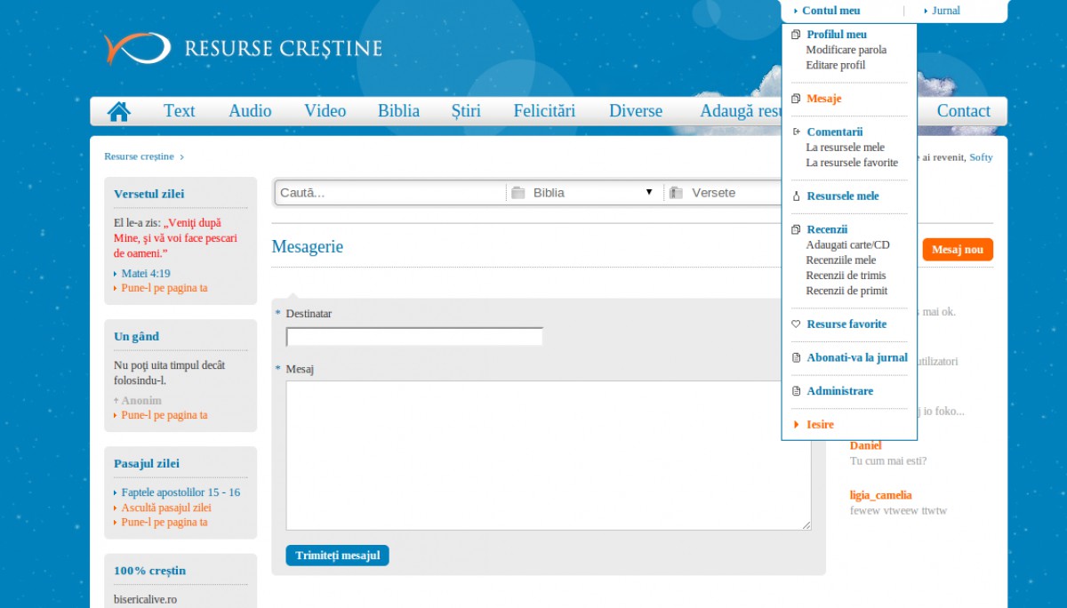 Mesagerie pentru utilizatori