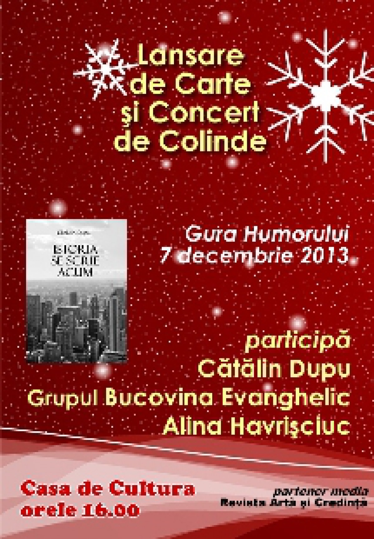 La Gura Humorului, lansare de carte si concert de colinde