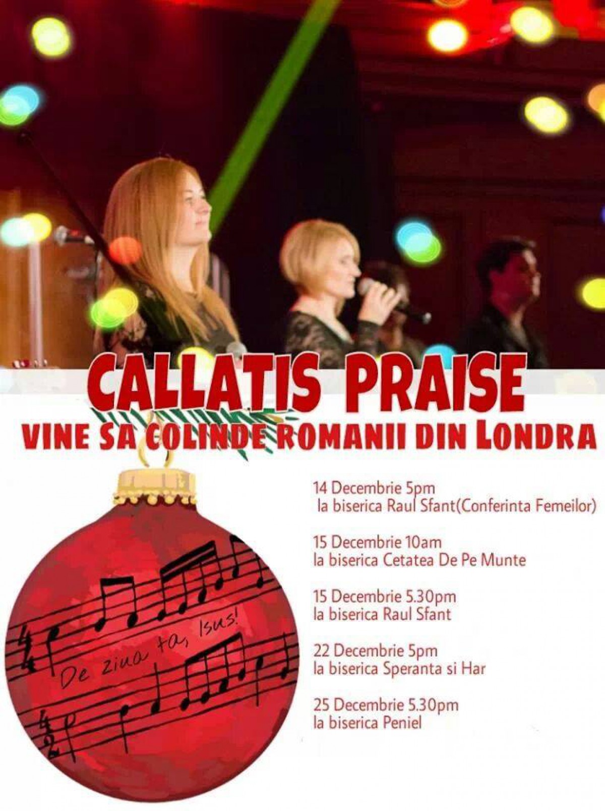 CALLATIS PRAISE vine să colinde românii din Londra