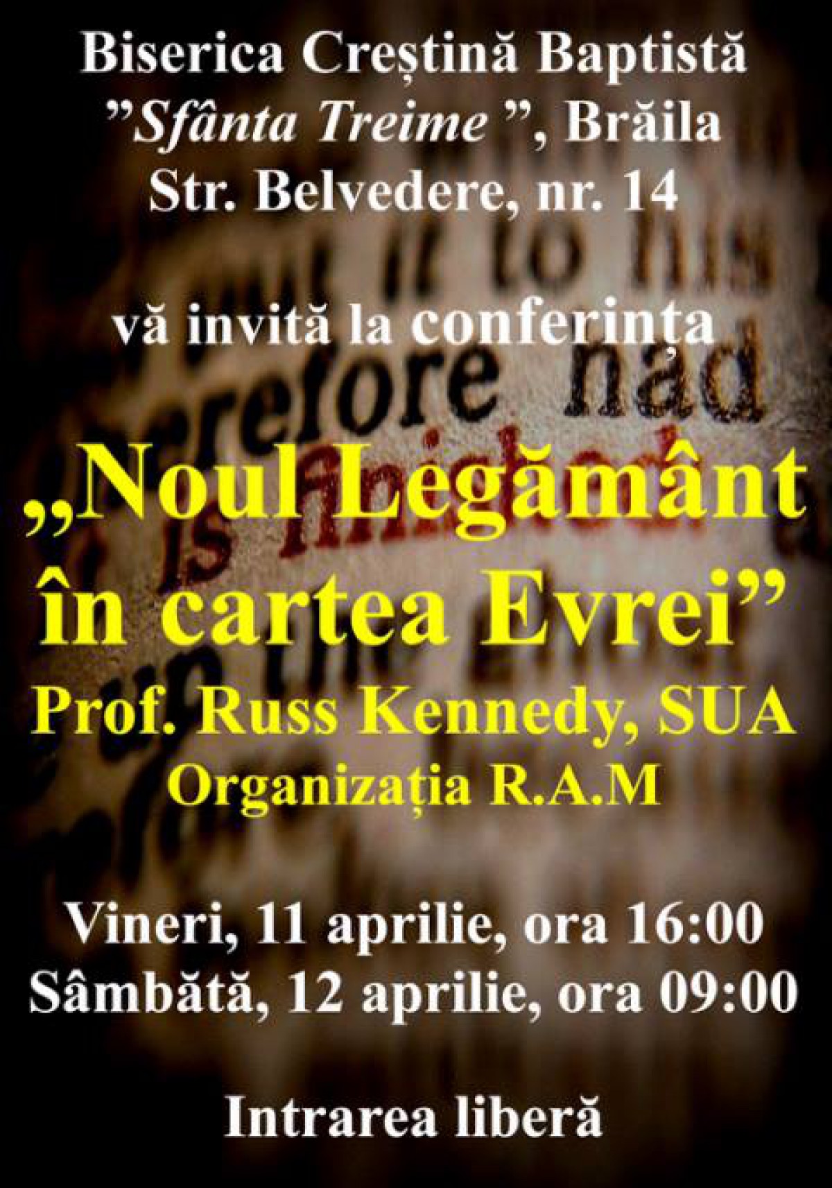 Conferința „ Noul Legământ în carte Evrei”