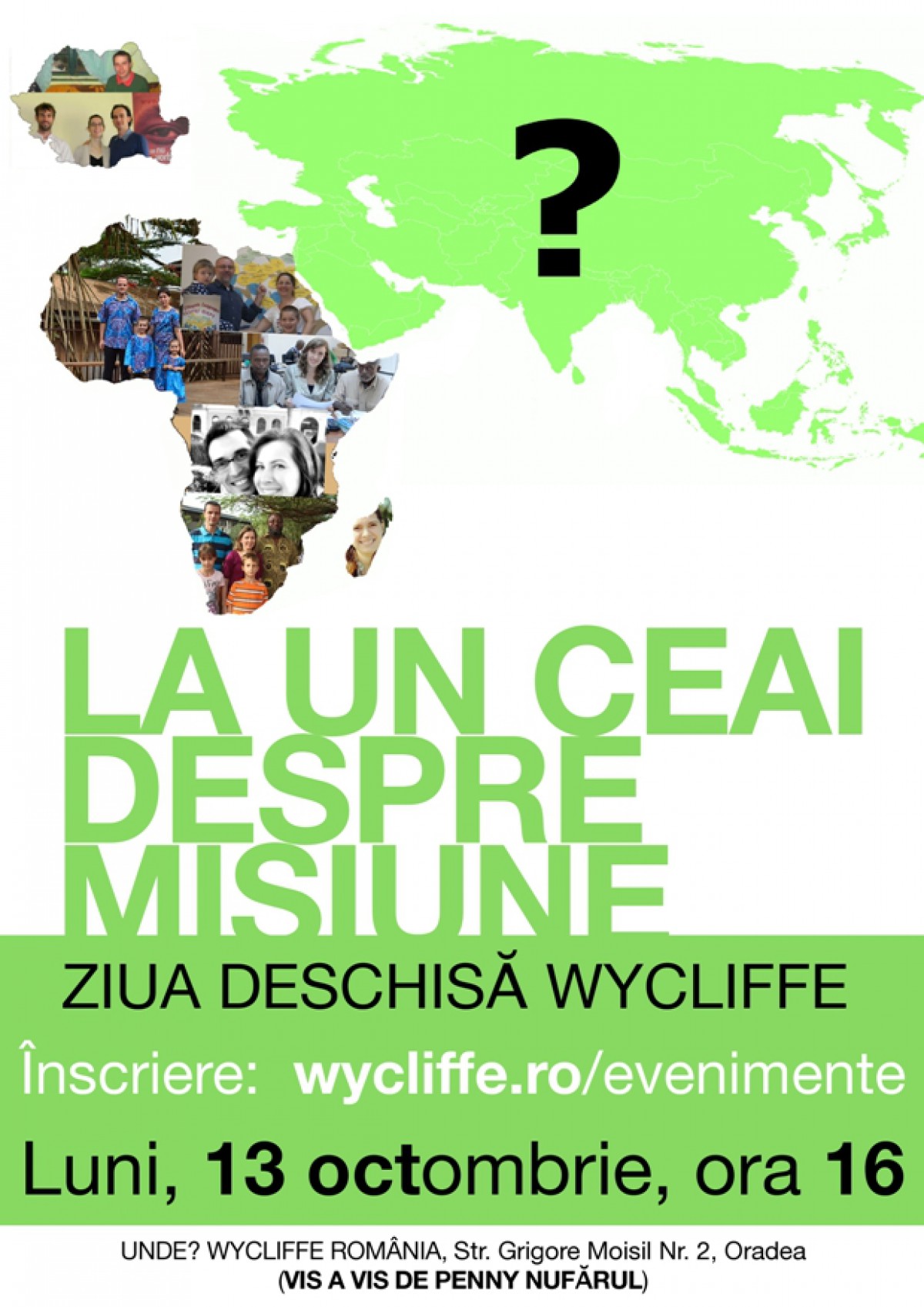 Vă invităm la Ziua deschisă Wycliffe - “La un ceai, despre misiune!”