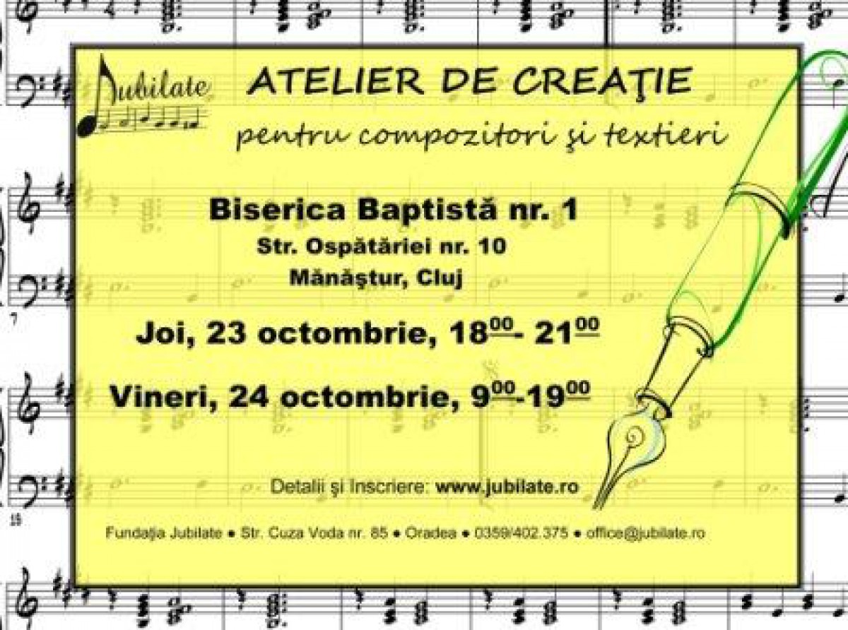Atelier de creatie pentru compozitori si textieri