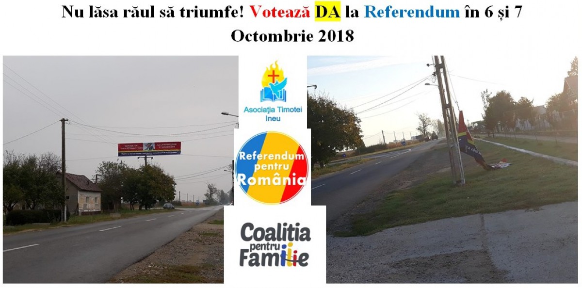 Nu lăsa răul să triumfe! Votează DA la Referendum în 6 și 7 Octombrie 2018!
