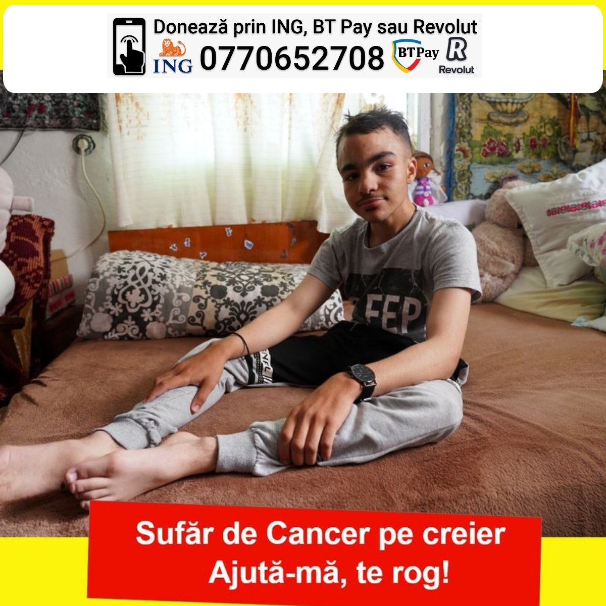 Andra sufera de CANCER pe CREIER! Donează 2 Euro prin SMS pentru Andra!