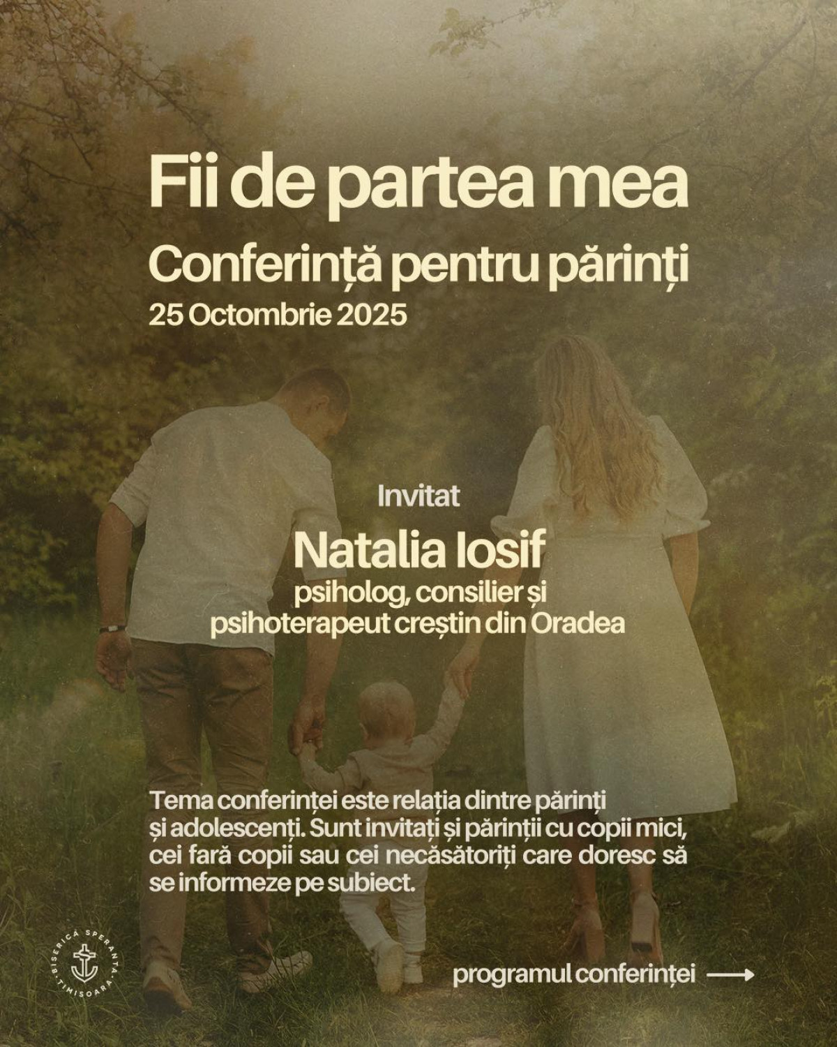 Fii de partea mea - conferință pentru părinți