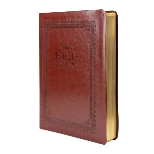 Biblia Planului Profetic mare - de lux, concordanta si explicatii, piele ecologica, visinie, margini aurii, cuv. lui Isus cu rosu